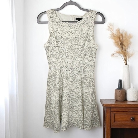 AS U WISH Floral Lace Overlay Sleeveless Dress Size M‎ Ivory - Picture 1 of 9